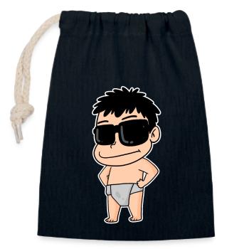 Cool Baby - Closable cotton gift bag (14x20cm) - navy - Front