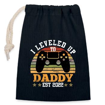 I leveled up to Daddy 2022 Baby Geburt Papa - Verschließbarer Geschenkbeutel aus Baumwolle (14x20cm) - Navy - Vorne