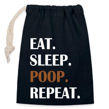 Eat Sleep Poop Repeat - Verschließbarer Geschenkbeutel aus Baumwolle (14x20cm) - Navy - Vorne