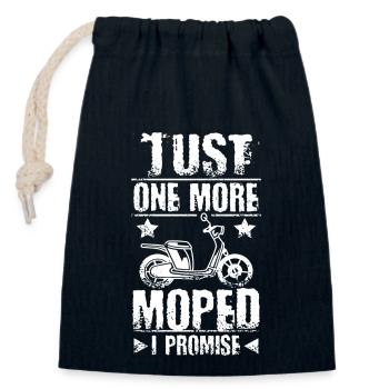 Just one more Moped - Verschließbarer Geschenkbeutel aus Baumwolle (14x20cm) - Navy - Vorne
