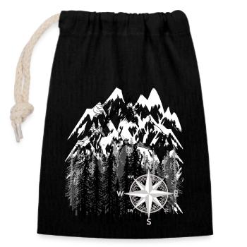 Horse Mountains Wilderness Rider Wild Horse Adventure - Closable cotton gift bag (14x20cm) - black - Front