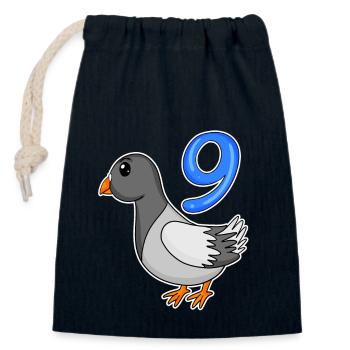 9 Jahre alt - 9. Geburtstag - Taube Vogel Motiv - Verschließbarer Geschenkbeutel aus Baumwolle (14x20cm) - Navy - Vorne