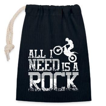 need a rock moto trial bike - Closable cotton gift bag (14x20cm) - navy - Front
