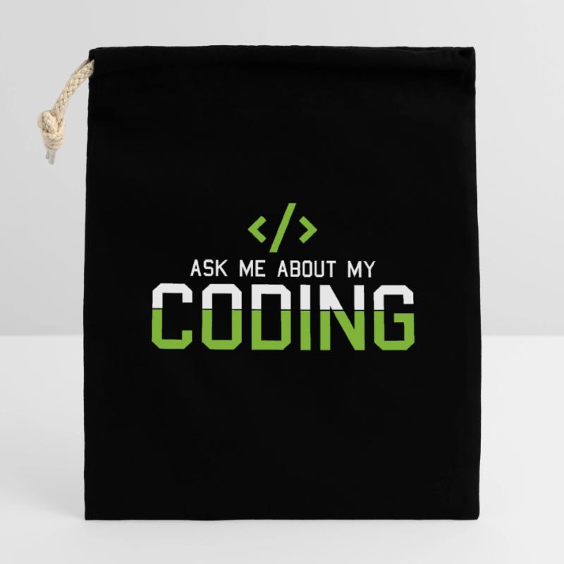 Hacking Programmer Hacker Code Coding Cadeau Sac cadeau en coton avec cordon (14 x 20 cm)