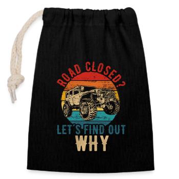 Tout-terrain Véhicule tout-terrain 4x4 Voiture Rétro Dicton - Sac cadeau en coton avec cordon (14 x 20 cm) - noir - Devant