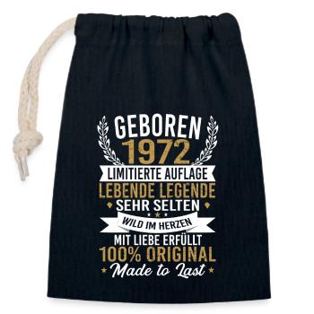 Geboren 1972 - Verschließbarer Geschenkbeutel aus Baumwolle (14x20cm) - Navy - Vorne