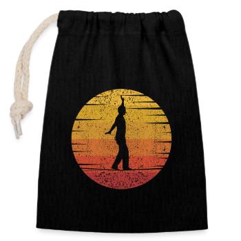 Slackers Balancieren Indoor Slackerliner Slackline - Verschließbarer Geschenkbeutel aus Baumwolle (14x20cm) - Schwarz - Vorne