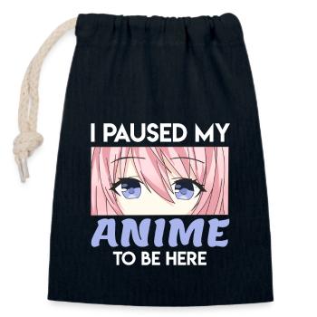 Anime Manga - Sac cadeau en coton avec cordon (14 x 20 cm) - bleu marine - Devant