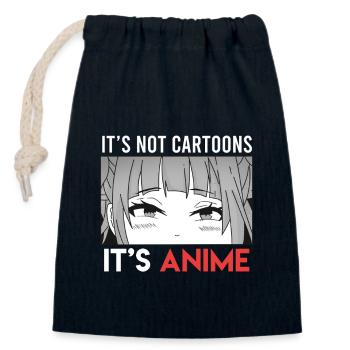 Anime not Cartoon - Closable cotton gift bag (14x20cm) - navy - Front