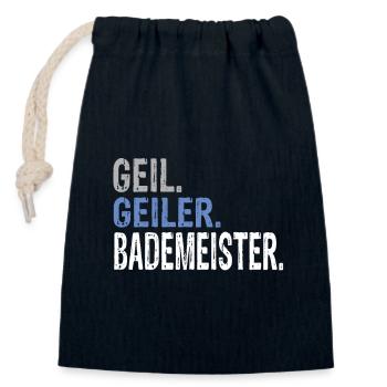 Geil Geiler Bademeister - Verschließbarer Geschenkbeutel aus Baumwolle (14x20cm) - Navy - Vorne