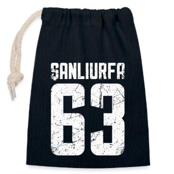 Sanliurfa 63 Turquie Turkiye Cadeau Vacances Turk - Sac cadeau en coton avec cordon (14 x 20 cm) - bleu marine - Devant