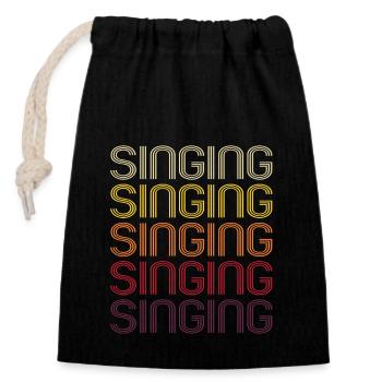 Chanteurs de chœur Musiciens disant cadeau rétro - Sac cadeau en coton avec cordon (14 x 20 cm) - noir - Devant