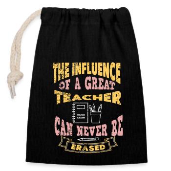Teacher Influence Teacher Training School Teacher - Closable cotton gift bag (14x20cm) - black - Front