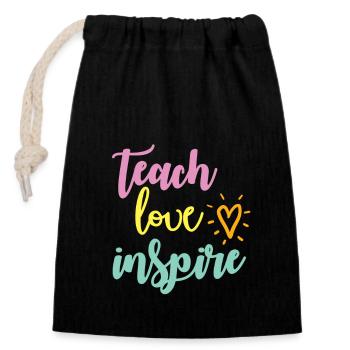 Teacher Influence Teacher Training School Teacher - Closable cotton gift bag (14x20cm) - black - Front
