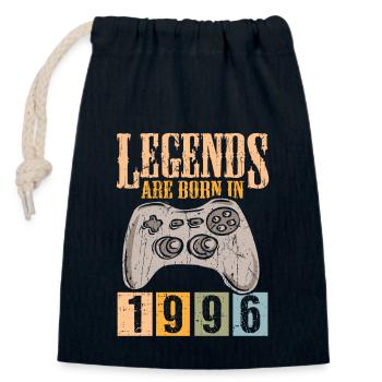 Birthday 1996 96 Gaming Retro Vintage Gift - Closable cotton gift bag (14x20cm) - navy - Front