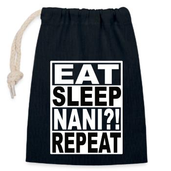 Manger Dormir Nani Répéter - Sac cadeau en coton avec cordon (14 x 20 cm) - bleu marine - Devant