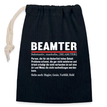 Beamten Verbeamtung öffentlicher Dienst Definition - Verschließbarer Geschenkbeutel aus Baumwolle (14x20cm) - Navy - Vorne