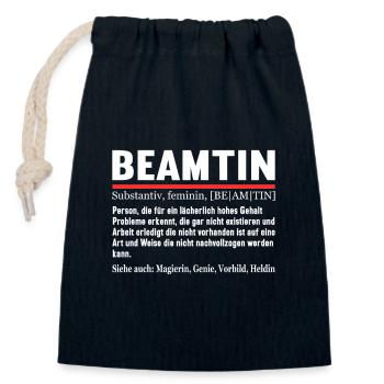 Beamten Verbeamtung öffentlicher Dienst Definition - Verschließbarer Geschenkbeutel aus Baumwolle (14x20cm) - Navy - Vorne