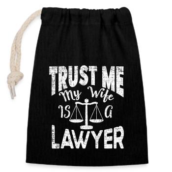 Avocat Avocat Avocat Études de droit Tribunal - Sac cadeau en coton avec cordon (14 x 20 cm) - noir - Devant