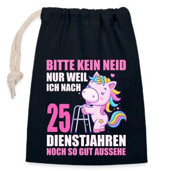 25 Jahre im Dienst 25 Jähriges Dienstjubiläum - Verschließbarer Geschenkbeutel aus Baumwolle (14x20cm) - Navy - Vorne