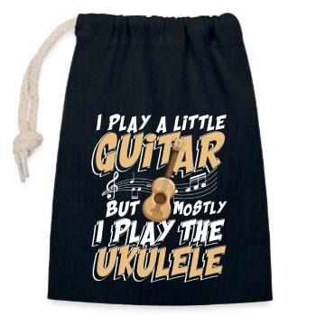 I play the ukulele für einen Ukulele Spieler - Verschließbarer Geschenkbeutel aus Baumwolle (14x20cm) - Navy - Vorne