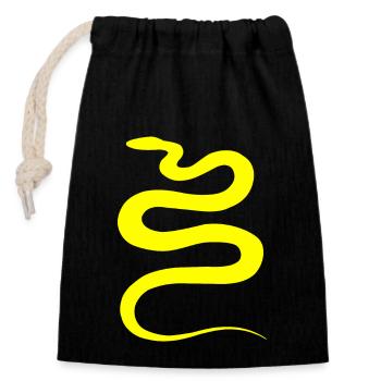Snake - Closable cotton gift bag (14x20cm) - black - Front