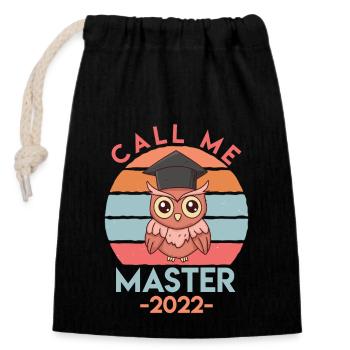 Master 2022 Master's Degree - Closable cotton gift bag (14x20cm) - black - Front