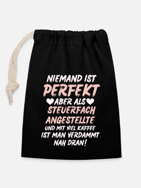 Steuerfachangestellte Geschenk - Verschließbarer Geschenkbeutel aus Baumwolle (14x20cm) - Schwarz