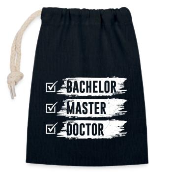 Docteur Doctorat Thèse de doctorat Docteur - Sac cadeau en coton avec cordon (14 x 20 cm) - bleu marine - Devant