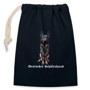 Deutscher Schäferhund Hundemotiv Hundefreunde - Verschließbarer Geschenkbeutel aus Baumwolle (14x20cm) - Navy - Vorne