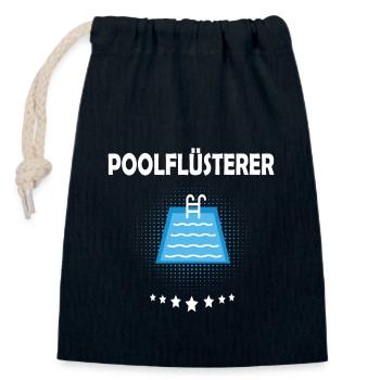 Poolflüsterer - Verschließbarer Geschenkbeutel aus Baumwolle (14x20cm) - Navy - Vorne