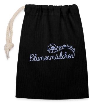 Blumenmädchen Ehe Blumen Kind Hochzeit - Verschließbarer Geschenkbeutel aus Baumwolle (14x20cm) - Schwarz - Vorne