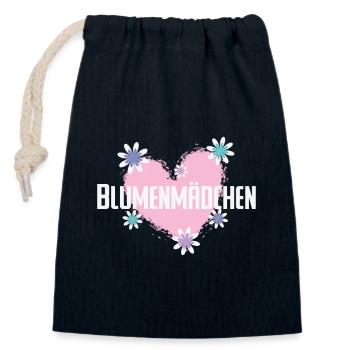 Blumenmädchen Flower Girl Hochzeit Ehe - Verschließbarer Geschenkbeutel aus Baumwolle (14x20cm) - Navy - Vorne