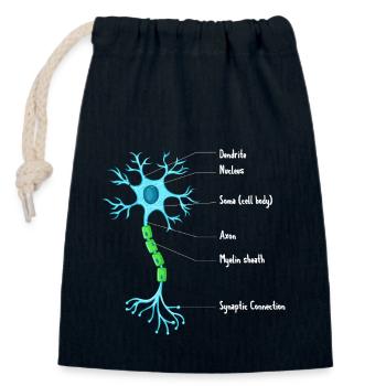 Anatomy Of Neuron Neuroscience Neurologist - Closable cotton gift bag (14x20cm) - navy - Front