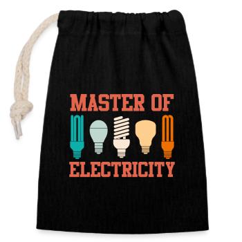 Master School Electrician Master Craftsman Examination - Closable cotton gift bag (14x20cm) - black - Front