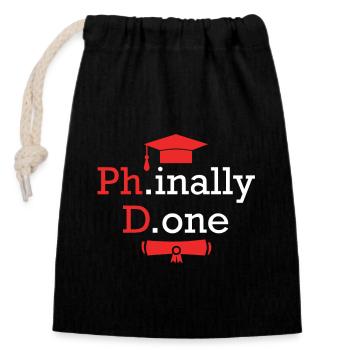 Doctor 2022 phinally done Doctoral thesis Doctorate - Closable cotton gift bag (14x20cm) - black - Front