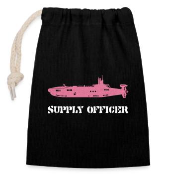 US Warship Navy Supply Officer, Submarine - Closable cotton gift bag (14x20cm) - black - Front