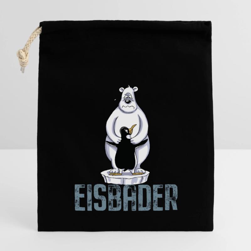 Eisbader Eisbär Pinguin Eisbaden Sauna Spa Eis Verschließbarer Geschenkbeutel aus Baumwolle (14x20cm)