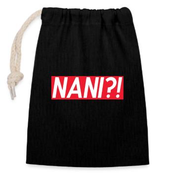 Anime - Sac cadeau en coton avec cordon (14 x 20 cm) - noir - Devant