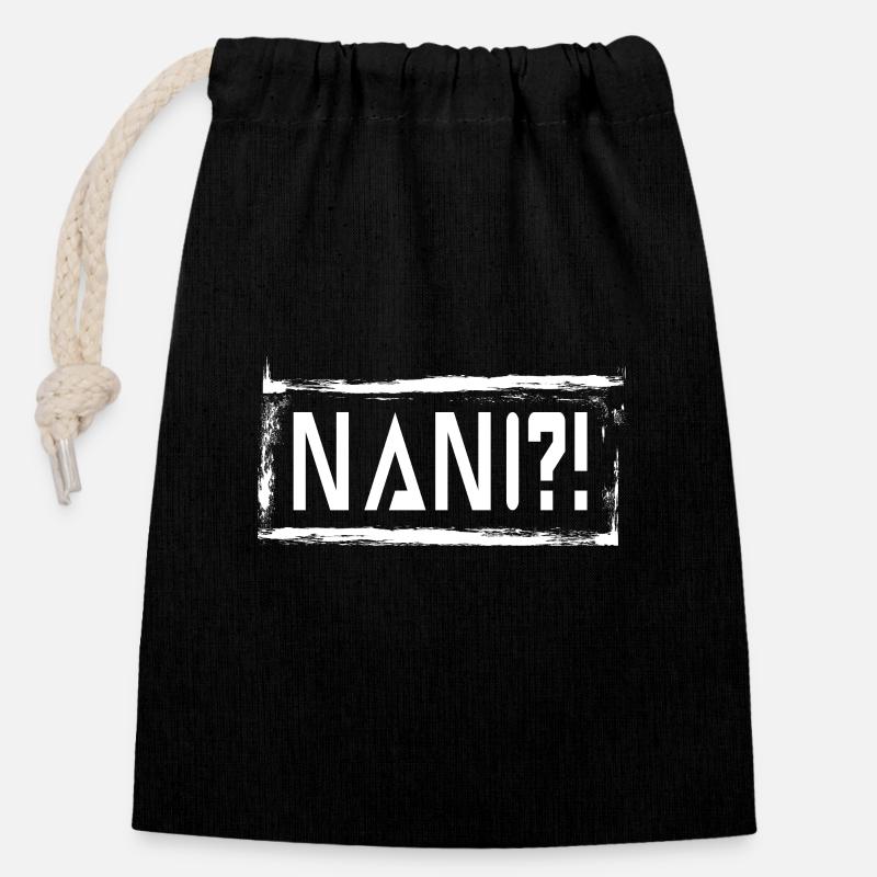 Anime - Closable cotton gift bag (14x20cm) - black