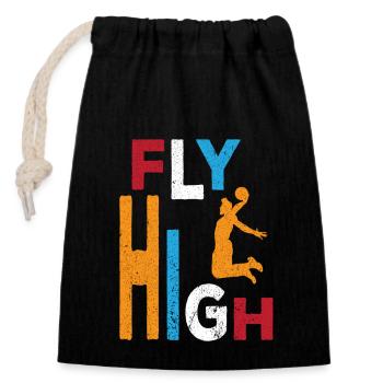 Baskettball basket throw dunk dunken basketball player - Closable cotton gift bag (14x20cm) - black - Front