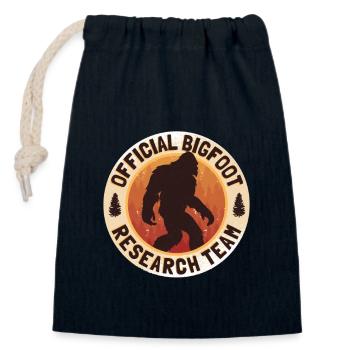 Équipe de recherche officielle du Bigfoot Sasquatch Lustig - Sac cadeau en coton avec cordon (14 x 20 cm) - bleu marine - Devant