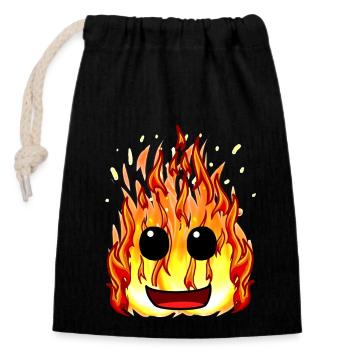 Feuer Hitze Flammen Inferno Gesicht Brand Berufe - Verschließbarer Geschenkbeutel aus Baumwolle (14x20cm) - Schwarz - Vorne