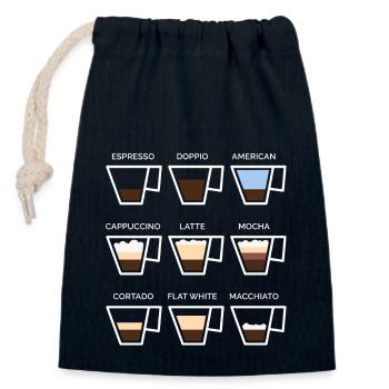 Coffee Lover Barista Cafe Minimalism Coffeeshop - Verschließbarer Geschenkbeutel aus Baumwolle (14x20cm) - Navy - Vorne