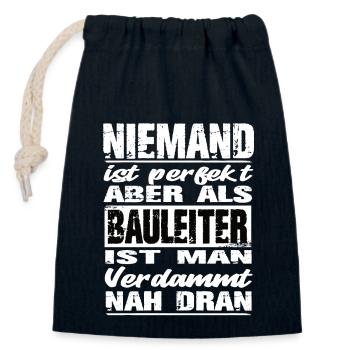 Bauleiter - Verschließbarer Geschenkbeutel aus Baumwolle (14x20cm) - Navy - Vorne