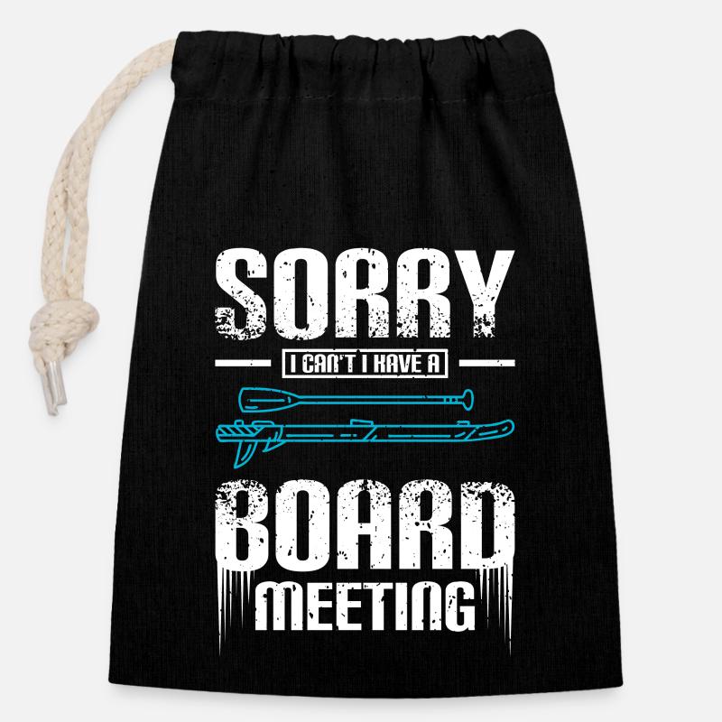 Sorry I can't I have a board meeting Sup - Verschließbarer Geschenkbeutel aus Baumwolle (14x20cm) - Schwarz