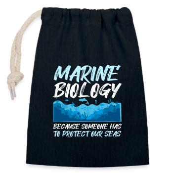 Marine biologist Underwater - Closable cotton gift bag (14x20cm) - navy - Front