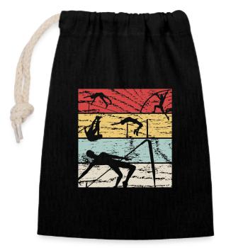 High Jump Retro - Closable cotton gift bag (14x20cm) - black - Front