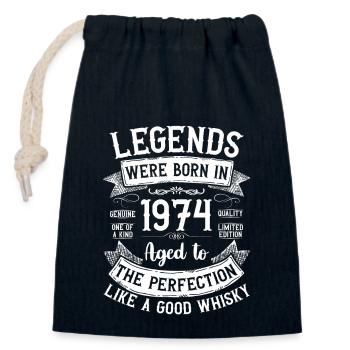 Légendes, nées en 1974, vieillies comme un bon whisky - Sac cadeau en coton avec cordon (14 x 20 cm) - bleu marine - Devant