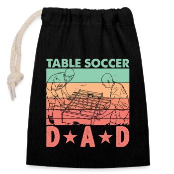 Table Soccer Dad - Verschließbarer Geschenkbeutel aus Baumwolle (14x20cm) - Schwarz - Vorne